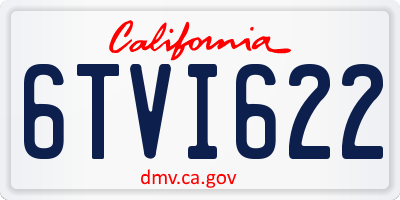 CA license plate 6TVI622