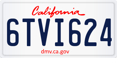 CA license plate 6TVI624