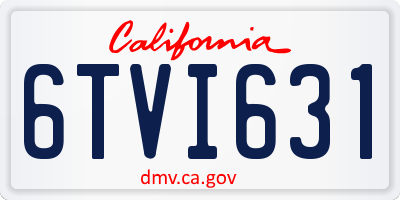 CA license plate 6TVI631