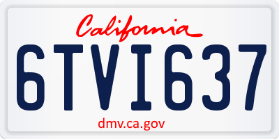CA license plate 6TVI637