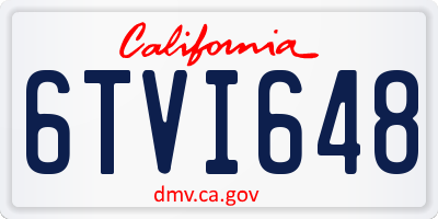 CA license plate 6TVI648