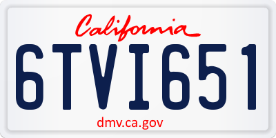 CA license plate 6TVI651