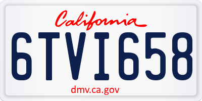 CA license plate 6TVI658