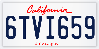 CA license plate 6TVI659