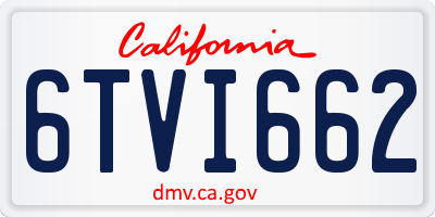 CA license plate 6TVI662