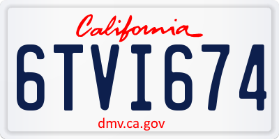 CA license plate 6TVI674