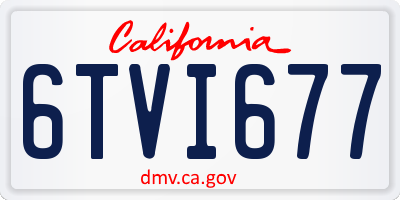 CA license plate 6TVI677