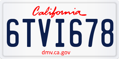 CA license plate 6TVI678