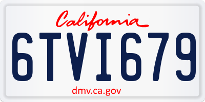 CA license plate 6TVI679