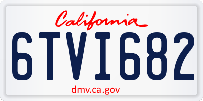 CA license plate 6TVI682