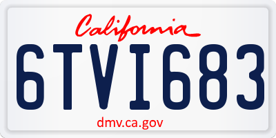 CA license plate 6TVI683