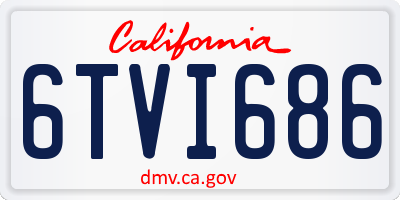 CA license plate 6TVI686