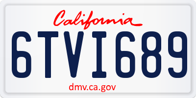 CA license plate 6TVI689