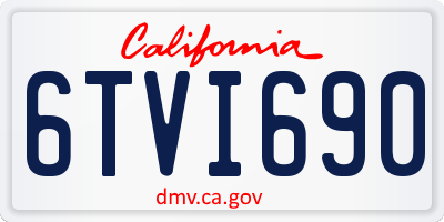 CA license plate 6TVI690