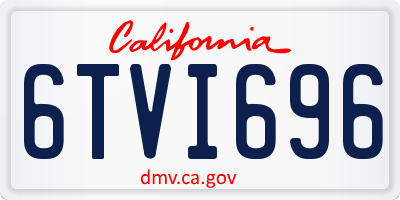 CA license plate 6TVI696