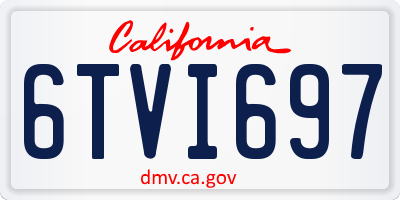 CA license plate 6TVI697