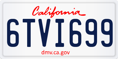CA license plate 6TVI699