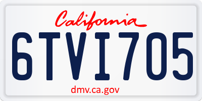 CA license plate 6TVI705