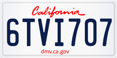 CA license plate 6TVI707