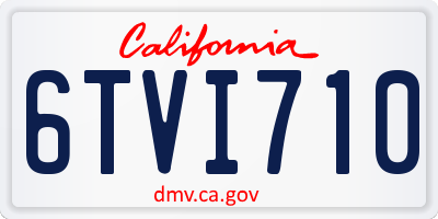 CA license plate 6TVI710