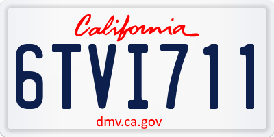 CA license plate 6TVI711
