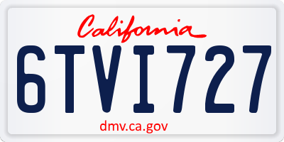 CA license plate 6TVI727