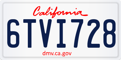 CA license plate 6TVI728