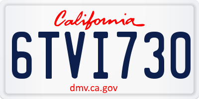 CA license plate 6TVI730