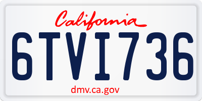 CA license plate 6TVI736