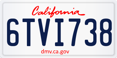 CA license plate 6TVI738