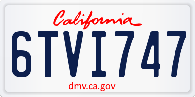 CA license plate 6TVI747