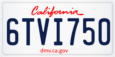 CA license plate 6TVI750