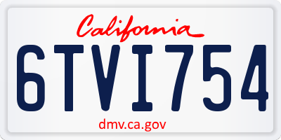 CA license plate 6TVI754