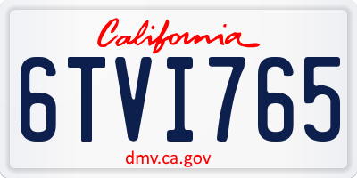CA license plate 6TVI765