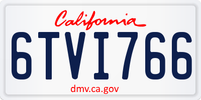 CA license plate 6TVI766