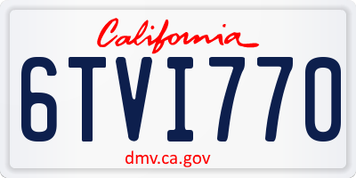 CA license plate 6TVI770