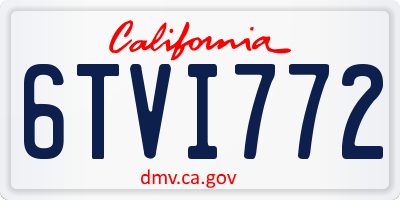 CA license plate 6TVI772