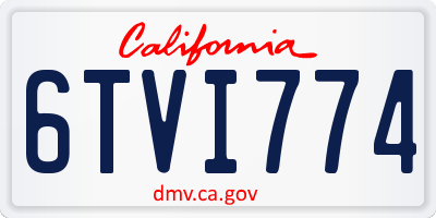 CA license plate 6TVI774