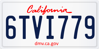 CA license plate 6TVI779