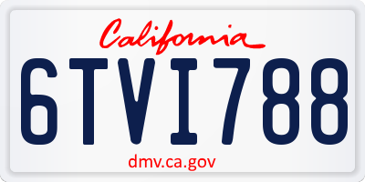 CA license plate 6TVI788