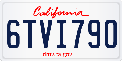 CA license plate 6TVI790