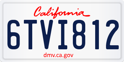 CA license plate 6TVI812