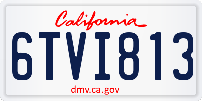CA license plate 6TVI813