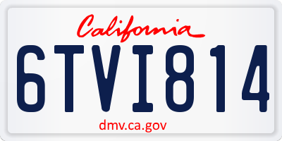 CA license plate 6TVI814