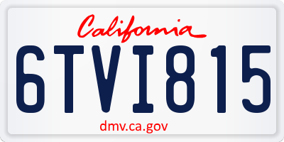 CA license plate 6TVI815