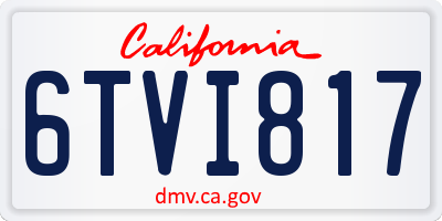 CA license plate 6TVI817