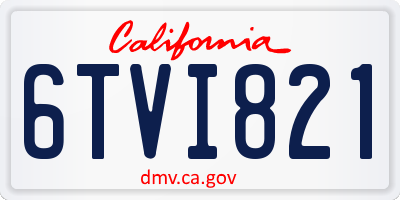 CA license plate 6TVI821