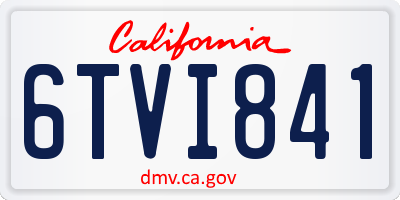 CA license plate 6TVI841