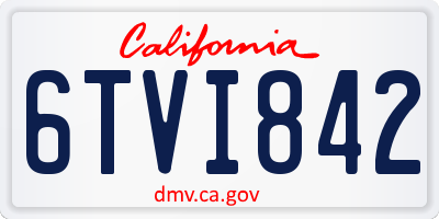 CA license plate 6TVI842