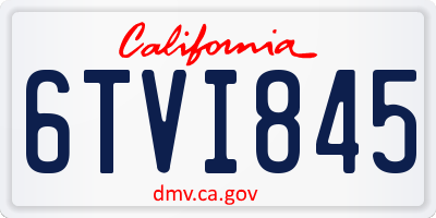 CA license plate 6TVI845
